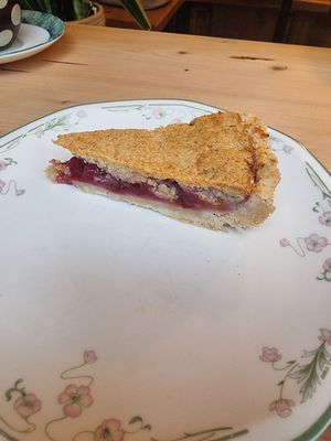 Plum frangipane at Remedy Coffee Shop in York