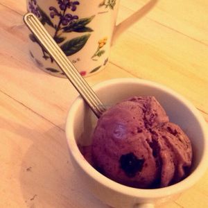 ice cream, so yummy! distinct flavor I've never had before at Loving Hut - Hairlatte in Busan