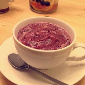 blueberry smoothie! at Loving Hut - Hairlatte in Busan