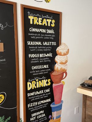 All vegan aside from items listing honey  at Honey B Market in Santa Cruz