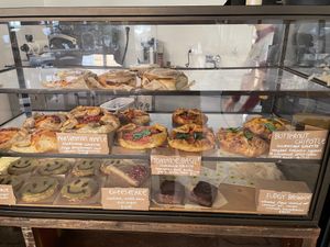 Sweet & savory pastries (I believe all are vegan)  at Honey B Market in Santa Cruz