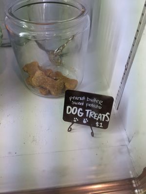 #Veganuary

How great that they sell dog treats! at Honey B Market in Santa Cruz
