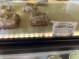 Sourdough carrot cake  at Honey B Market in Santa Cruz