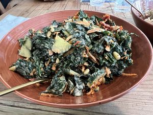 Kale salad  at Honey B Market in Santa Cruz