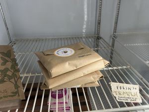 Fresh tempeh  at Honey B Market in Santa Cruz