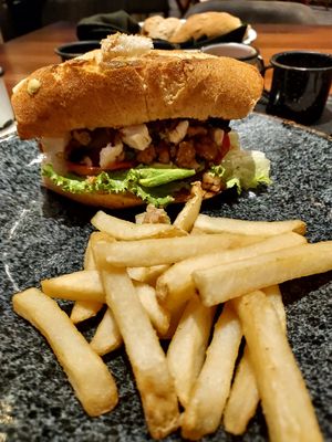 Torta de tofu & portobello at La Posada del Virrey Restaurante in San Luis Potosi