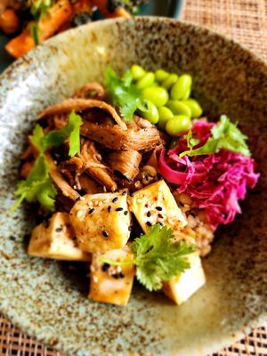 Adlai salad with smoked tofu at Hayahay Cafe in El Nido