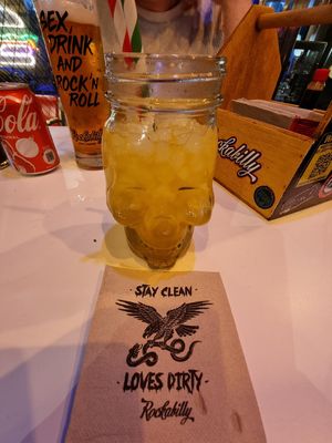 Frozen mango and passionfruit mojito #Veganuary at Rockabilly Burger Bar - Las Canteras in Gran Canaria