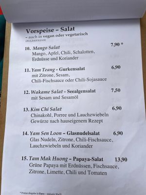 Menu at Kim's Kitchen in Hamburg