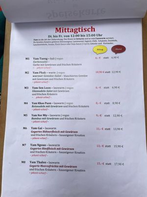 Menu at Kim's Kitchen in Hamburg