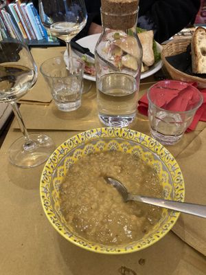 Chickpea & potato soup  at Anarres Libreria-Bistrot in Milan