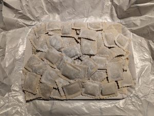 Ravioli vegan alla patata viola at Laboratorio Artigianale Pasta Felici in Viterbo