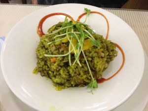 Basil-flavored fried rice at Loving Hut 愛家 - QingZhong St in Tainan
