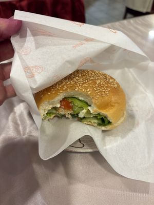 Not a beef patty, but a chicken patty (vegan of course)  at Loving Hut 愛家 - QingZhong St in Tainan