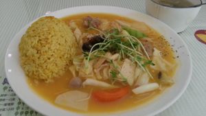 south eastern coconut pumpkin stew set at Loving Hut 愛家 - QingZhong St in Tainan