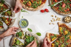 5 delicious vegan pizzas😄  at Vita Rama in Sofia