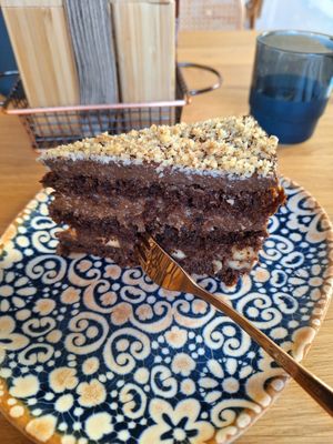 Chocolate and banana cake at Vita Rama in Sofia