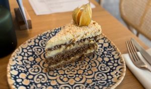 Almond banana cakee  at Vita Rama in Sofia