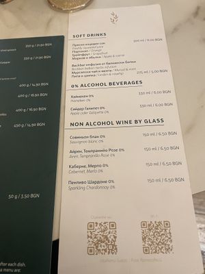 Drinks menu   at Vita Rama in Sofia