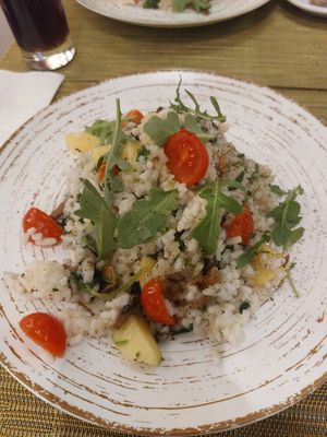 Vegan Risotto at Sabores D'italia in Santa Cruz