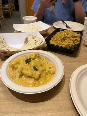 Combined veggie/tofu biryani, Potato/cauliflower Korma #Veganuary at Great Taste Indian and More in Highlands Ranch