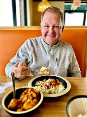 Aloo Gobi and a Happy Hubby! at Great Taste Indian and More in Highlands Ranch