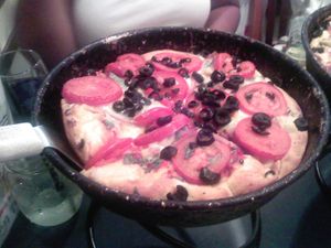 Veg pizza with soy cheese  at Pizz'A Chicago in Santa Clara