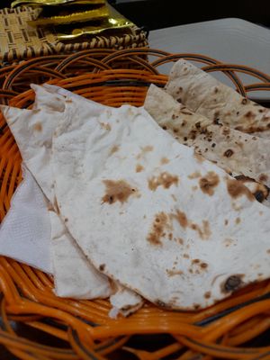 Vegan chapati and vegan Naan bread at Gujarat Restaurant in Ho Chi Minh City