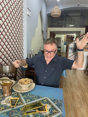 Manchurian Fried Rice, Rajasthani Dal, Coriander with Lemon Soupr  at Gujarat Restaurant in Ho Chi Minh City