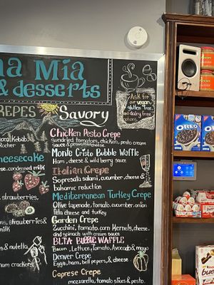 menu  at Mamma Mia Crepes and Desserts in Idyllwild