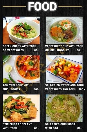 Sample Menu at Space Cafe in Chiang Mai