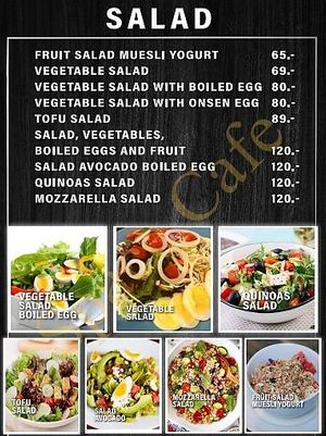 Sample Menu at Space Cafe in Chiang Mai