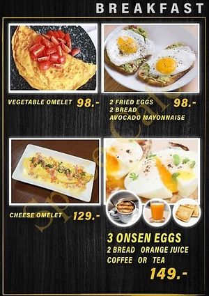 Sample Menu at Space Cafe in Chiang Mai