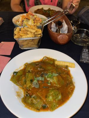 Vegan spinach ravioli   at My House in 