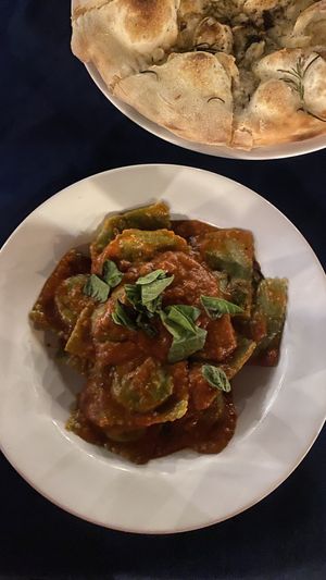 Spinach ravioli   at My House in 