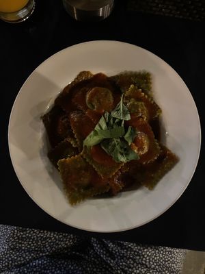 Spinach ravioli   at My House in 