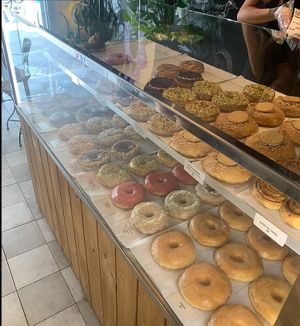 A lot of different flavours, all vegan at VegAmazing Doughnuts - Tirso de Molina in Madrid
