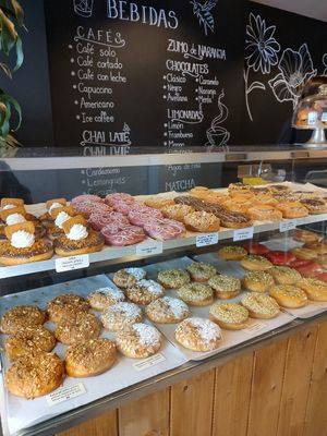 So many options! at VegAmazing Doughnuts - Tirso de Molina in Madrid