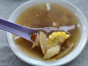 old cucumber and corn soup at We Best Vegetarian Food 素非凡餐厅 in Yong Peng