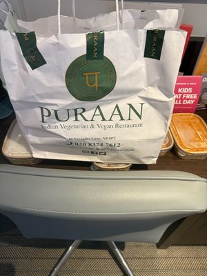 Carry our bag  at Puraan in North London