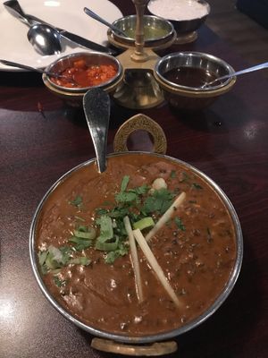 Dal Makhani (ask for no cream) and chutneys   at Bombay Curry in Raleigh