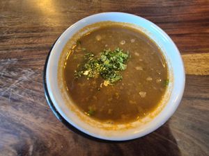 Vegan lentil soup at CUL&CUL - Cultivo y Cultura in Queretaro
