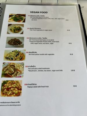 Vegan menu (Dec 22)   at Chanda's Historical Garden Restaurant - อาหารสวนประวัติศาสตร์ in Sukhothai