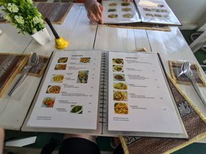 Vegan food menú  section at Chanda's Historical Garden Restaurant - อาหารสวนประวัติศาสตร์ in Sukhothai