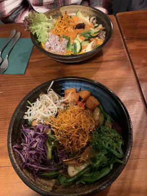 Oben: Curry Com, unten: Green Table #Veganuary at Greentable in Hamburg