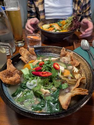 Wonton soup at Greentable in Hamburg