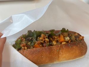 chili beans sandwich at Mame Kitchen Maruyama in Sapporo