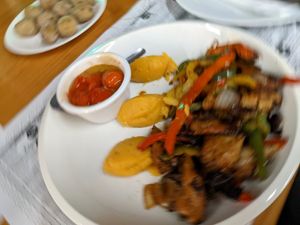 Salteado de Huera and Papas Arrugadas at Kiosko Montecarlo in La Palma