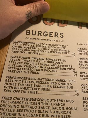 Menu Dec 2023  at Little Beer Quarter in Wellington