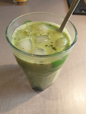 Matcha Iced Latte at Katzentempel - Erlangen in Erlangen